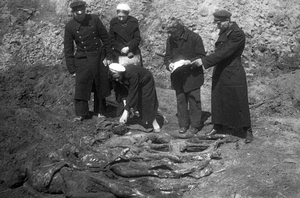 1944, Ukraine, Kyiv. The place of mass shooting of the Soviet citizens killed by the German occupants.